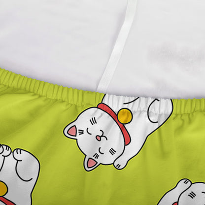 Japanese Lucky Cat Cartoon Print Sofa Cover