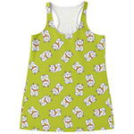 Japanese Lucky Cat Cartoon Print Women's Racerback Tank Top