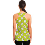Japanese Lucky Cat Cartoon Print Women's Racerback Tank Top