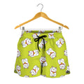 Japanese Lucky Cat Cartoon Print Women's Shorts