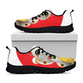Japanese Lucky Cat Maneki Neko Print Black Running Shoes