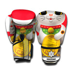 Japanese Lucky Cat Maneki Neko Print Boxing Gloves