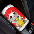 Japanese Lucky Cat Maneki Neko Print Car Center Console Cover