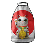 Japanese Lucky Cat Maneki Neko Print Car Seat Organizers