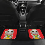 Japanese Lucky Cat Maneki Neko Print Front and Back Car Floor Mats