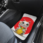 Japanese Lucky Cat Maneki Neko Print Front and Back Car Floor Mats