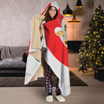 Japanese Lucky Cat Maneki Neko Print Hooded Blanket