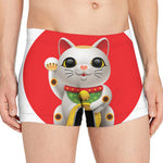 Japanese Lucky Cat Maneki Neko Print Men's Boxer Briefs