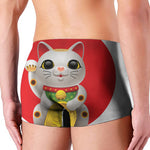 Japanese Lucky Cat Maneki Neko Print Men's Boxer Briefs