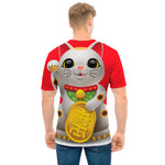 Japanese Lucky Cat Maneki Neko Print Men's T-Shirt