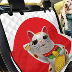 Japanese Lucky Cat Maneki Neko Print Pet Car Back Seat Cover