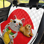 Japanese Lucky Cat Maneki Neko Print Pet Car Back Seat Cover