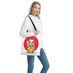Japanese Lucky Cat Maneki Neko Print Tote Bag