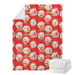 Japanese Lucky Cat Pattern Print Blanket