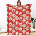 Japanese Lucky Cat Pattern Print Blanket