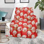 Japanese Lucky Cat Pattern Print Blanket