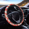 Japanese Lucky Cat Pattern Print Car Steering Wheel Cover