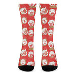 Japanese Lucky Cat Pattern Print Crew Socks