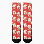 Japanese Lucky Cat Pattern Print Crew Socks