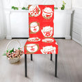 Japanese Lucky Cat Pattern Print Dining Chair Slipcover