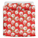 Japanese Lucky Cat Pattern Print Duvet Cover Bedding Set