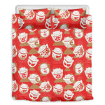 Japanese Lucky Cat Pattern Print Duvet Cover Bedding Set