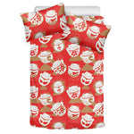Japanese Lucky Cat Pattern Print Duvet Cover Bedding Set