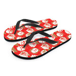 Japanese Lucky Cat Pattern Print Flip Flops