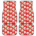 Japanese Lucky Cat Pattern Print Front and Back Car Floor Mats