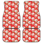 Japanese Lucky Cat Pattern Print Front and Back Car Floor Mats