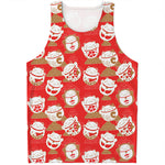 Japanese Lucky Cat Pattern Print Men's Tank Top