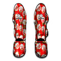 Japanese Lucky Cat Pattern Print Muay Thai Shin Guards