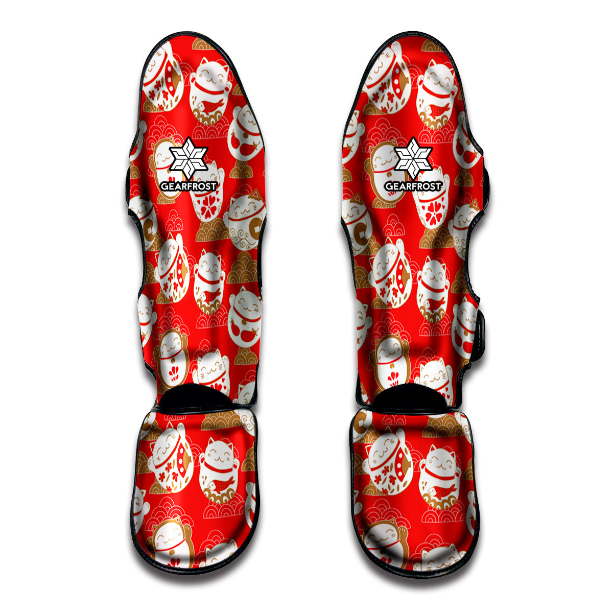 Japanese Lucky Cat Pattern Print Muay Thai Shin Guard