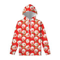 Japanese Lucky Cat Pattern Print Pullover Hoodie