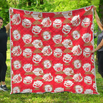 Japanese Lucky Cat Pattern Print Quilt