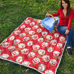 Japanese Lucky Cat Pattern Print Quilt