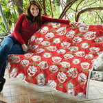 Japanese Lucky Cat Pattern Print Quilt