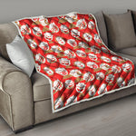 Japanese Lucky Cat Pattern Print Quilt
