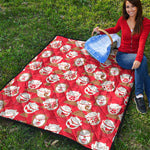 Japanese Lucky Cat Pattern Print Quilt