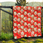 Japanese Lucky Cat Pattern Print Quilt