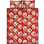 Japanese Lucky Cat Pattern Print Quilt Bed Set