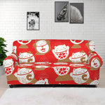 Japanese Lucky Cat Pattern Print Sofa Cover