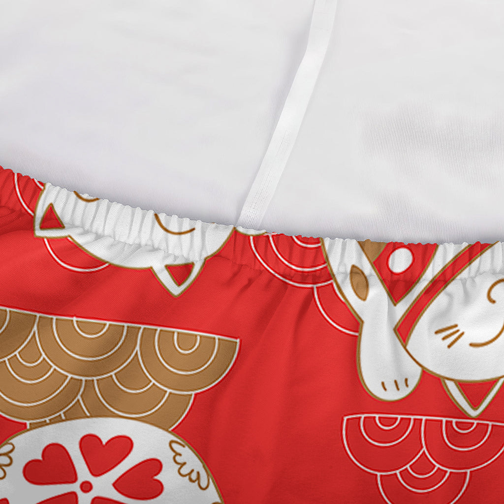 Japanese Lucky Cat Pattern Print Sofa Cover