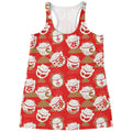 Japanese Lucky Cat Pattern Print Women's Racerback Tank Top