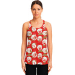 Japanese Lucky Cat Pattern Print Women's Racerback Tank Top
