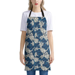 Japanese Ocean Wave Pattern Print Apron