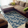 Japanese Ocean Wave Pattern Print Area Rug