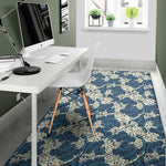 Japanese Ocean Wave Pattern Print Area Rug