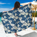 Japanese Ocean Wave Pattern Print Beach Sarong Wrap