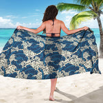 Japanese Ocean Wave Pattern Print Beach Sarong Wrap